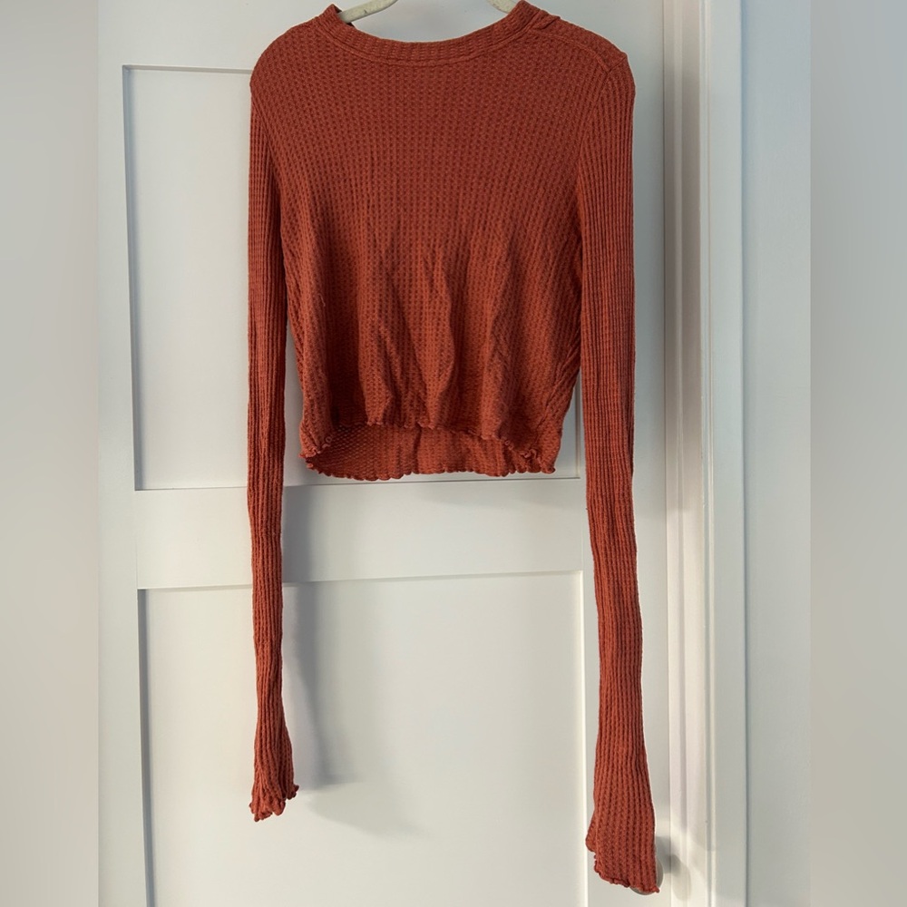 Free People Intimately cropped long sleeve top, size M